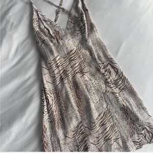 Urban Outfitters brown and beige animal print dress from kimchi blue